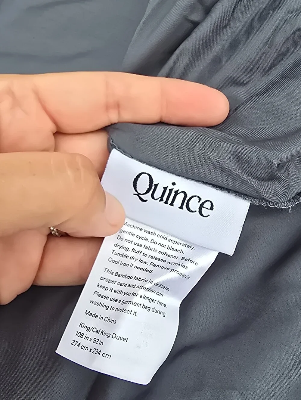 Quince Viscose From Organic Bamboo Duvet Cover Nightfall King Cal King